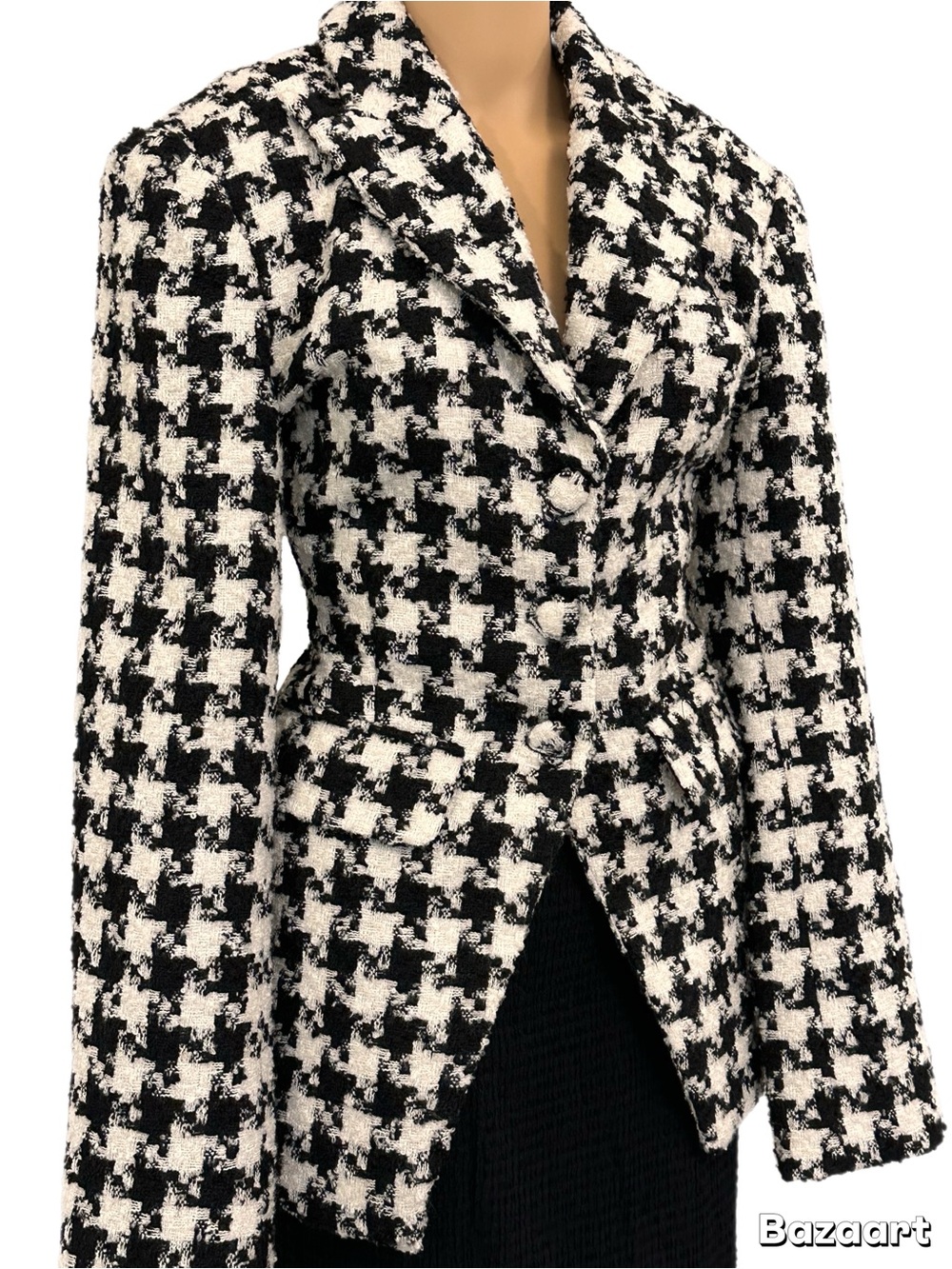 Black & White Houndstooth Blazer